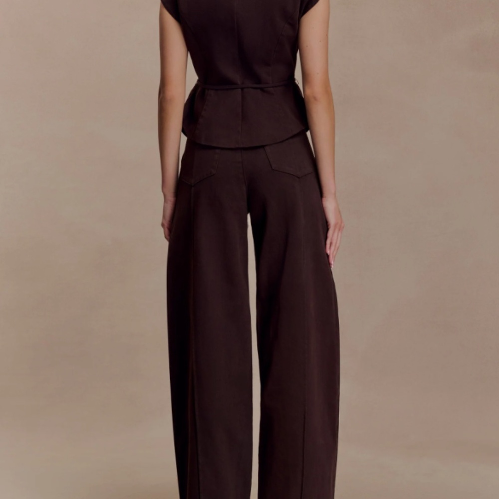 Meshki Dark Brown Wide Leg Jeans - Picture 4 of 14